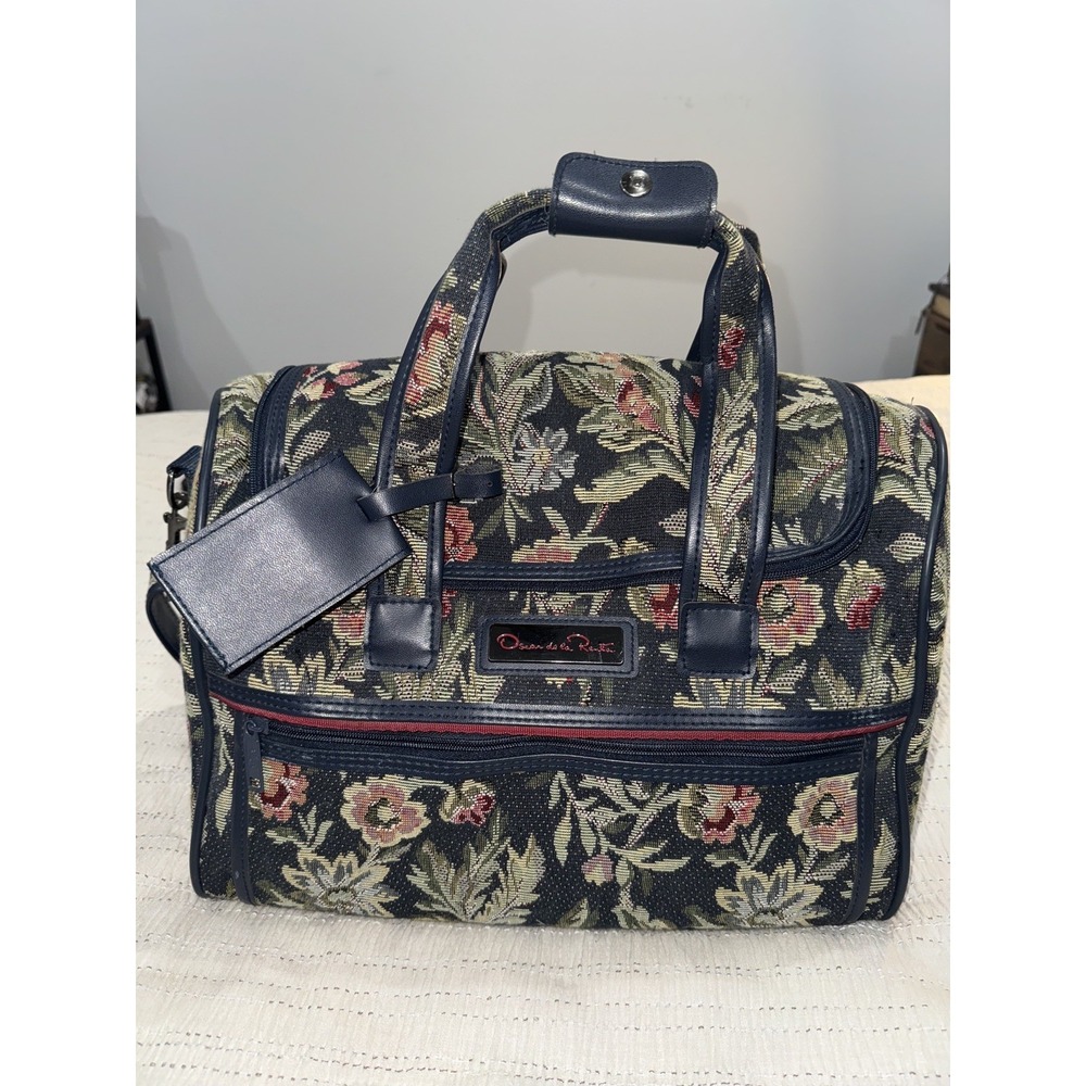 Vintage 80's Oscar De La Renta Overnight Bag Travel  Carry On Floral